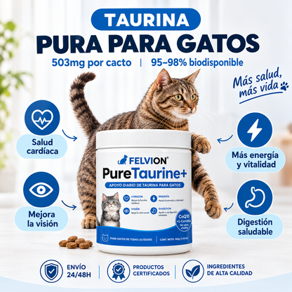 Taurina Felvion® | Cuida el corazón y la visión de tu gato