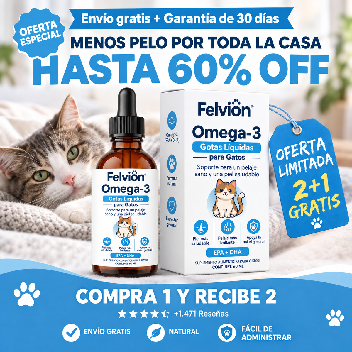 Gotas Felvion®| Adiós al pelo por todas partes.